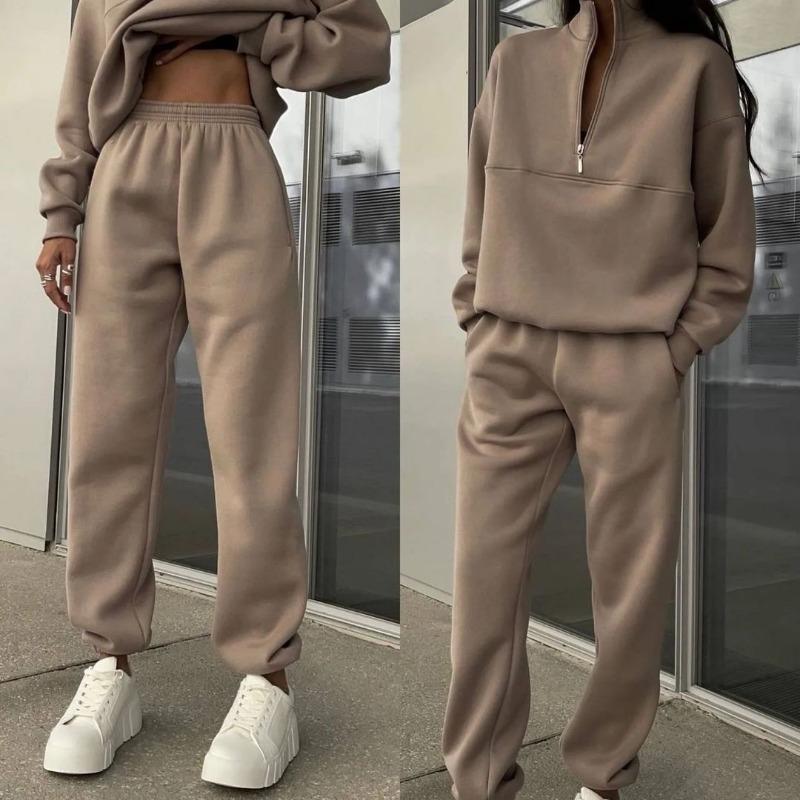 New Arrival Versatile Casual and Stylish Women's Thick-Knit Long-Sleeve Hoodie and Pants Two-Piece Set