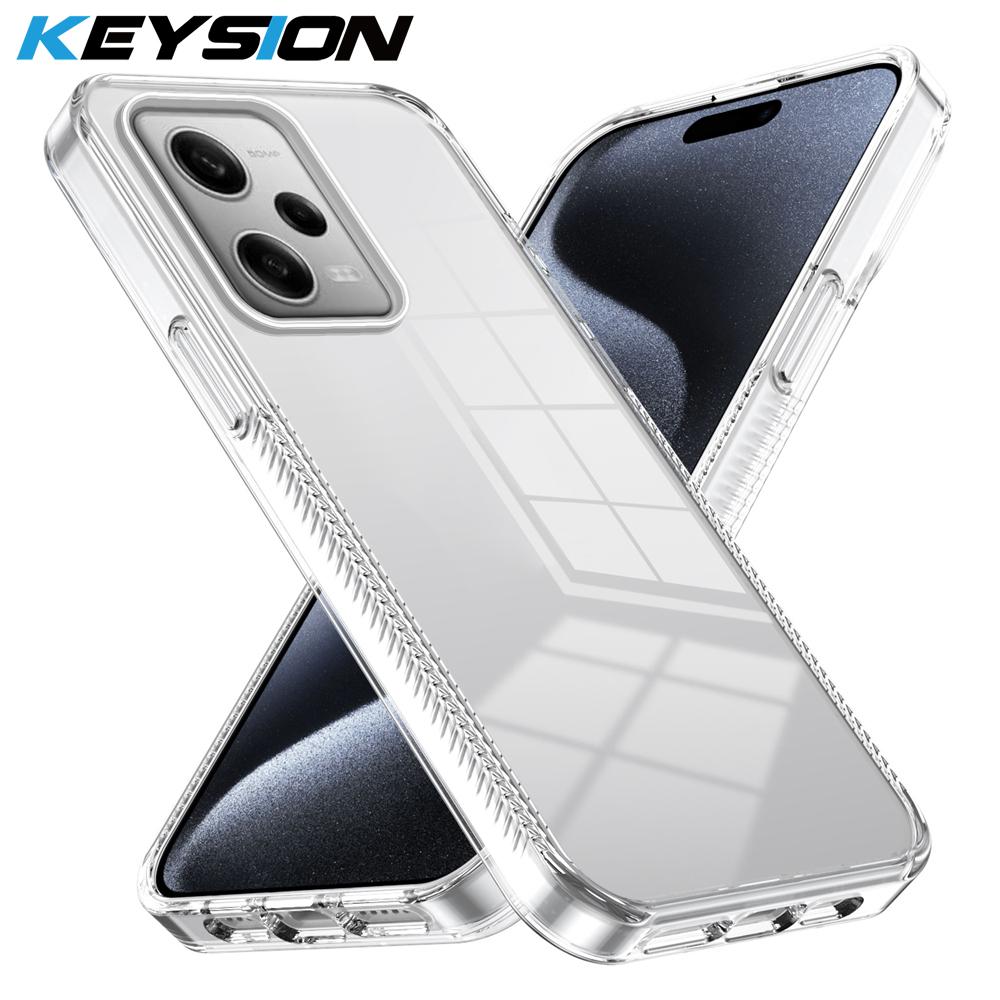 

KEYSION Прозрачный чехол для Redmi Note 12 Pro 5G 12 4G ТПУ+ПК Противоскользящий Прозрачный Ударопрочный Чехол для телефона для Xiaomi POCO X5 Pro 5G for POCO X5 Pro 5G чистый