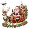 Sparkling Hanging Ornaments Christmas Faux Diamond Art Kit, Santa Snowman Ornament DIY Double Sided Acrylic Pendant with Rhinestones Craft Kit