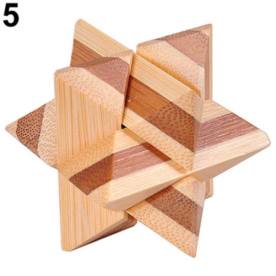 Creative Educational Sturdy Wooden Wear Resistant Brain Teaser Lock for Children