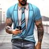 Moda Estiva Divertente Finto Smoking T-shirt Stampata 3D Cravatta Smoking T-shirt da Uomo Street Manica Corta
