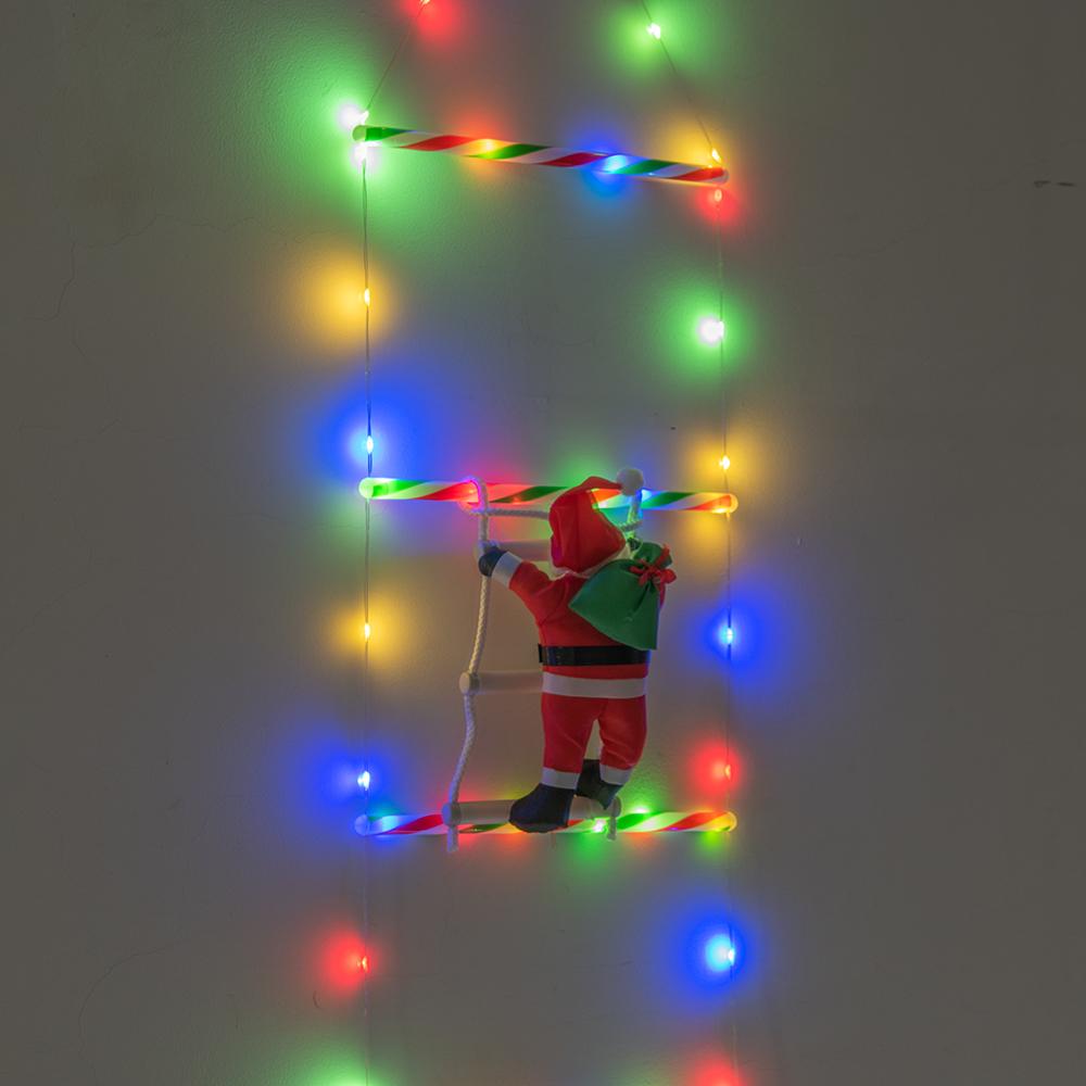 

Светодиодные лестничные огни Рождественские украшения Уличный двор Сад Санта Клаус Лезет по лестнице Огонь для праздничного украшения