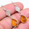 Citrine Gemstone Handmade 925 Sterling Silver Jewelry Earring 1.77" GK-3303