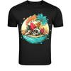 Skull Island Volcano Surf T-Shirt - Dark Tropical Skull Graphic