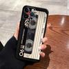 Retro Cassette Tape Case for iPhone XS Max 7 8 13 12 11 17 Pro Max 15 16 14 Plus 17Air XR Black Soft Phone Cover