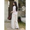 Women's Retro Washed Straight-Leg Cotton Pants