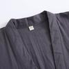 SISOFTLY Sleeve Jinbei Plain Double Gauze Set Washable Summer Kimono Samue Pajama Set [SISOFTLY] Men's 3/4 Spring/Summer Men's (Gray 03, XL)