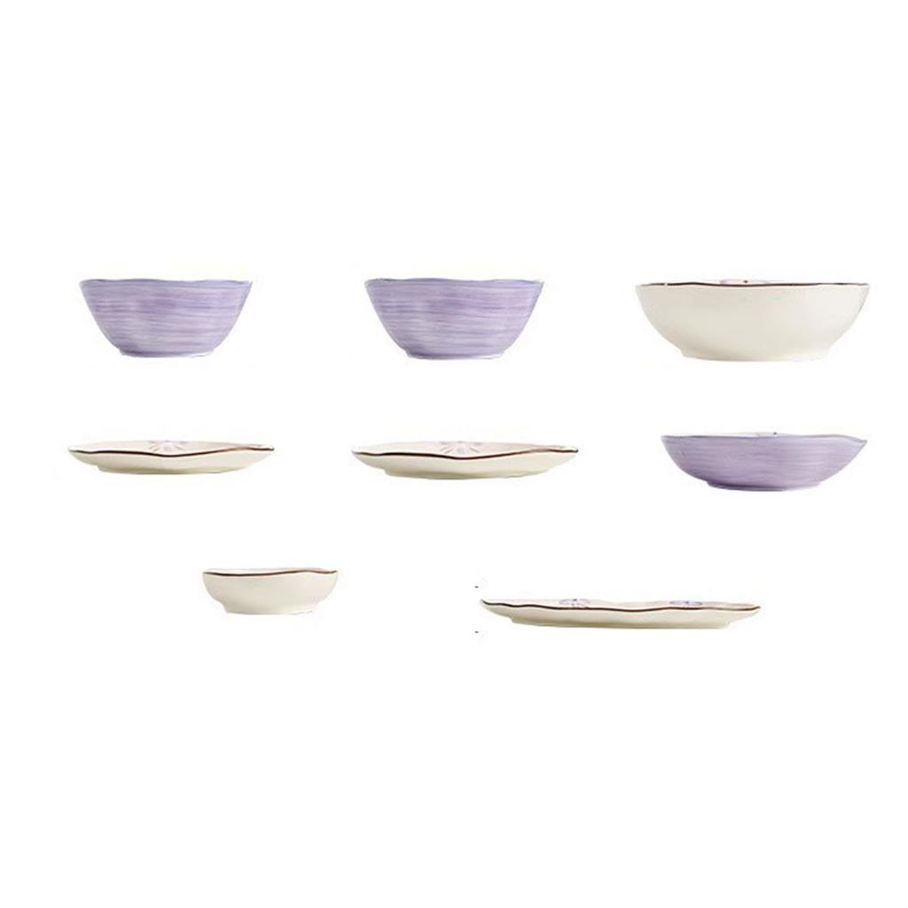 5in Beautiful Ceramic Bowl Purple Exquisite Ceramic Soup Bowls for Salad Pasta Rice Dessert