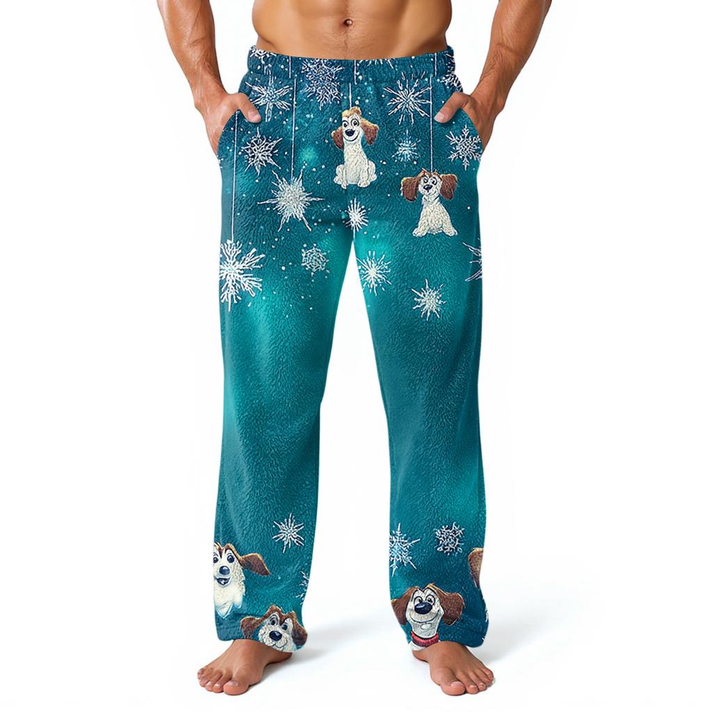 Men's Allover Printed Home Pants Sleeping Pajama Pants Long Pants Pajama Pants