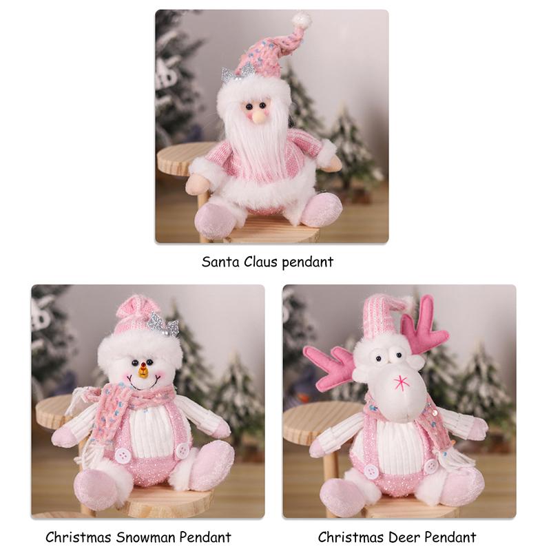 Christmas Plush Doll Snowman Santa Reindeer Soft Fluffy Design Perfect For Holiday Home Decor Xmas Gifts For Kids