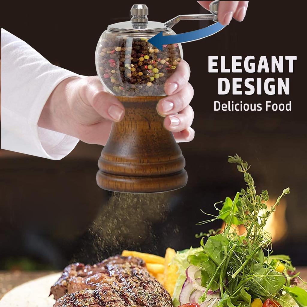 Salt and Pepper Polishing Machine Manual Pepper Polishing Salt Polishing Machine Can Be Used Wooden and Acrylic Zinc Alloy Coarse Ceramic Core Can Be