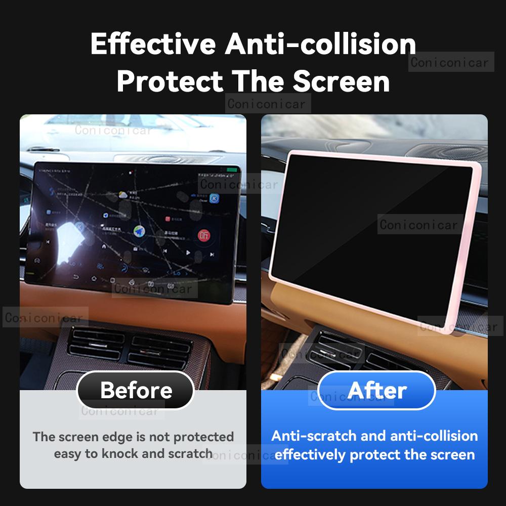 Screen Silicone Protective For BYD SEAL EV Champion Version Central Control Car Navigation Screen Protector Frame Accessories