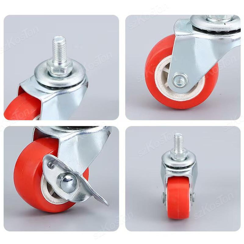 4Pcs Heavy Duty 1"/1.25"/1.5"/2" Universal Swivel Caster Wheels Threaded Stem for Trolley Furniture Caster M8 Threaded Stem