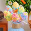 6Pcs Small Colored Foam Eggs with Stick For Festival Celebration Vase Arrangement and Basket Fillers And Art Craft