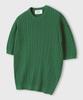 LEMAIN SECOND Oversized Washable Crew Neck Cable Short Sleeve Knit [Green]