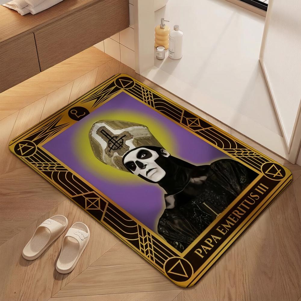Dark Gothic Skeleton Bishop Rectangular Rug Soft Nonslip Carpet For Hallway Doorway Kitchen Home Decor Great Holiday Gift