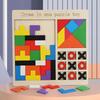 3 In 1 Wooden Puzzle Toy Color Shape Cognition Brain Games for Children Wood Jigsaw Puzzles Toys Tangrams for Children Kids