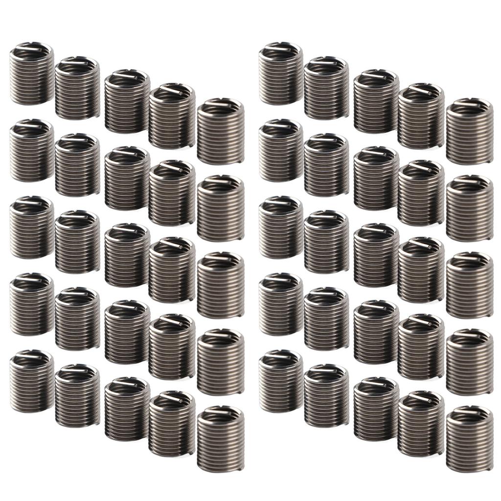 50Pcs Thread Inserts Male Female Reducing Nut Repair Tool Stainless Steel Fastener M10x1.252D