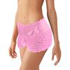 Men Sexy High Waist Underwear Mesh Lace Shorts Panties with Bowknot Decor Solid