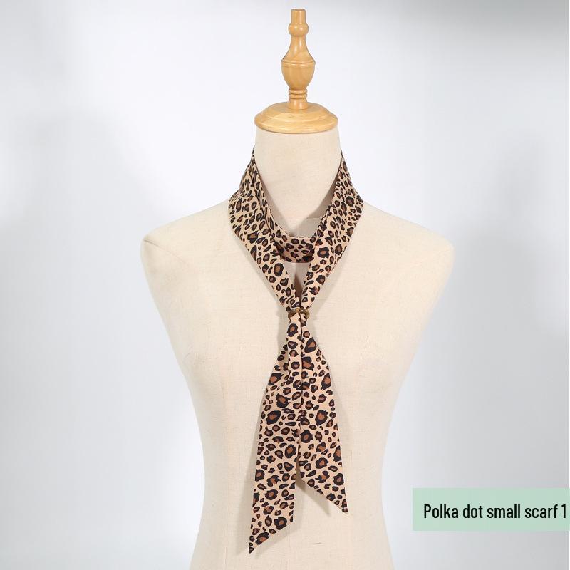 Polka Dot Silk Scarf: Versatile Ribbon for Bags & Ties - Spring & Autumn Korean Style