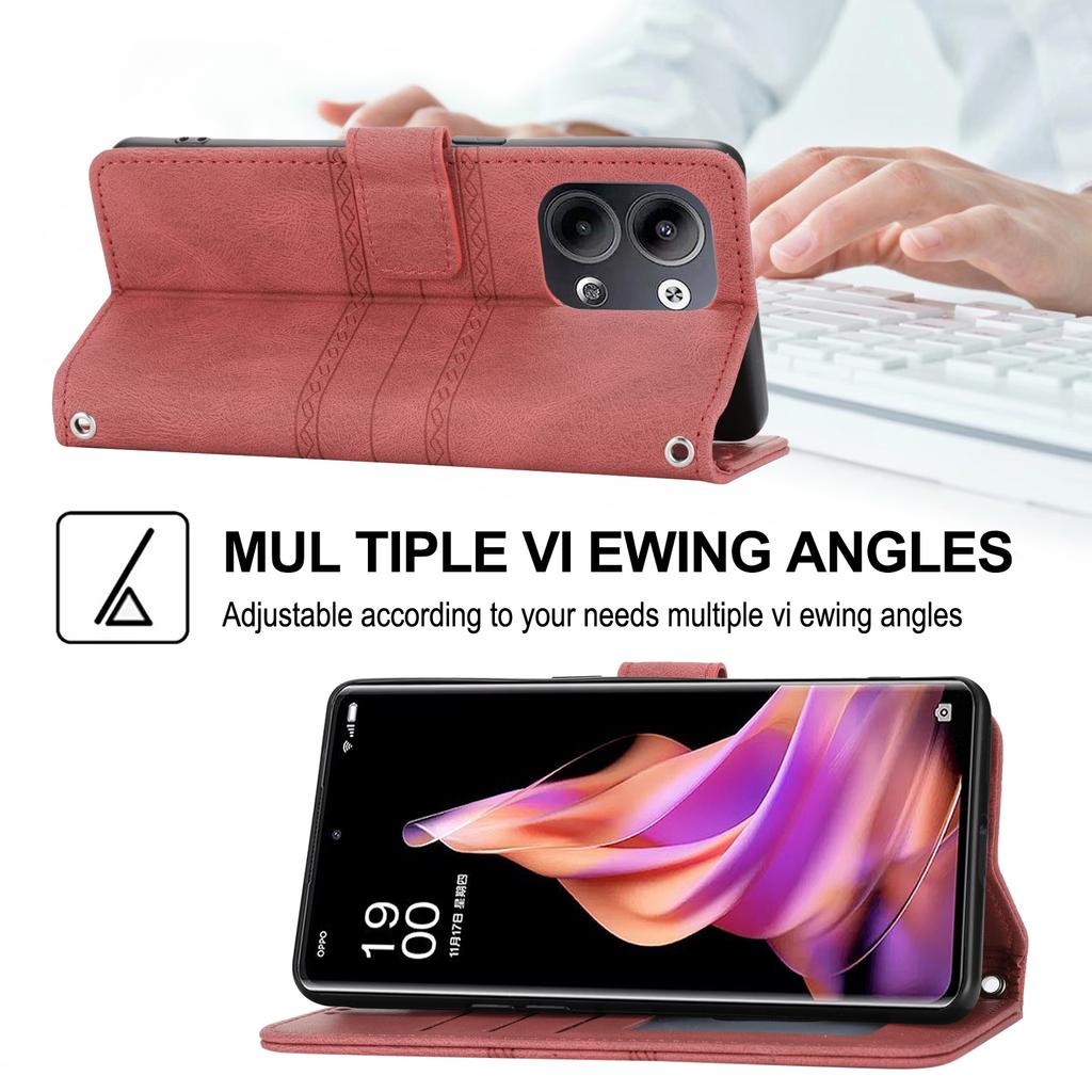 Pro Oppo Reno13 5G (Globální) Pouzdro Peněženka Kožený na dotek Potištěný Kryt na telefon