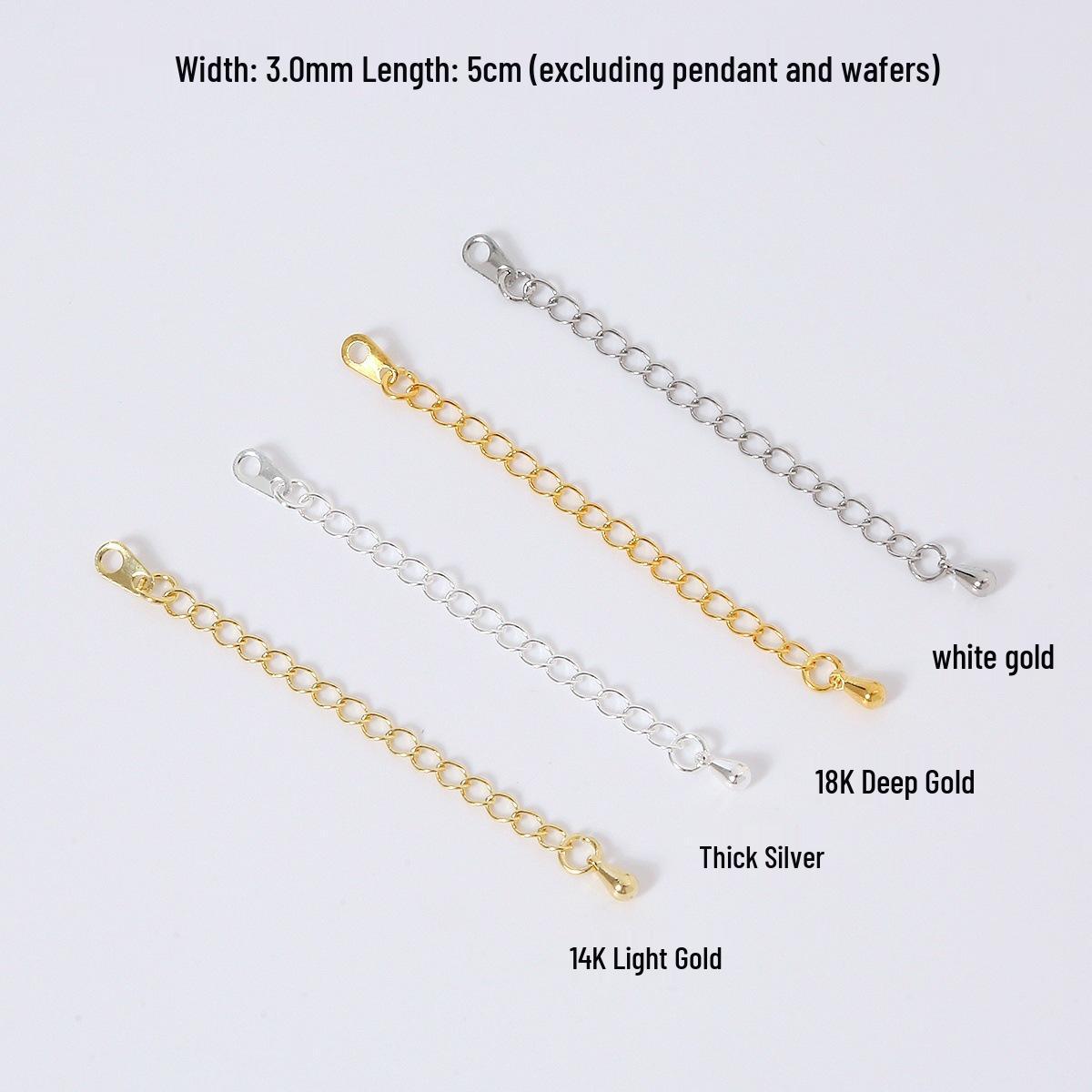 

Браслет-ожерелье из меди с покрытием из 18-каратного золота, удлинительная цепочка с концевиком в форме капли и биркой - 5 см, аксессуар для самостоятельного изготовления ювелирных изделий 18K Gold Plated