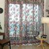 Restaurant Curtain Panel Wall Tulle Valances Voile Window 1*2.5m Coffee Shop Door Drape Floral Home Scarf Sheer