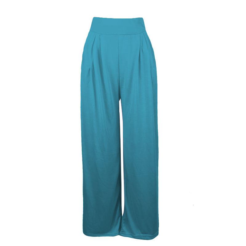 Women Knit Flared Pants High Waist Wide Leg Long Trousers Casual Bell Bottom Pants