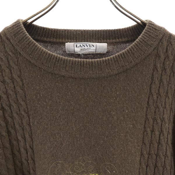 Lanvin Long Sleeve Cashmere Sweater Brown Knit Men's Used