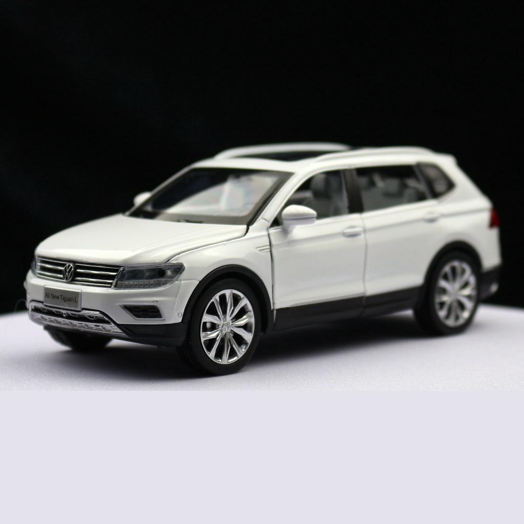 W1271/32 Volkswagen Tiguan L SUV Toy Car Model Diecast Alloy Miniature Pull Back Sound & Light Collection Gift for Children Boys Kid