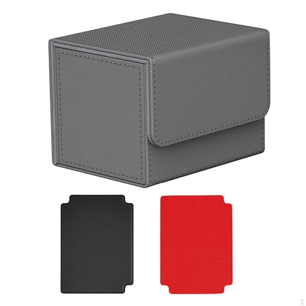 Card Deck Storage Box Protection with 2 Dividers Dice Collectible Game