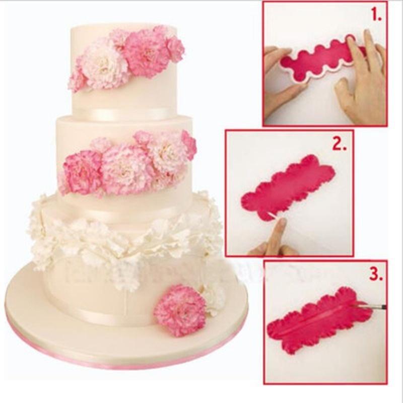 3 Pcs/set Rose Flower Cake Molds Plastic White Rose Flower Fondant Cutter Cake Decorating Molds Biscu