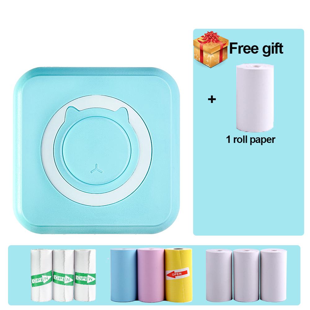 Mini Portable Thermal Printer Bluetooth Compatible iPhone Android, 58mm Paper Instant Pocket Printer for Pos, Labels Receipts