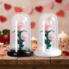Romantic Eternal Rose Lamp Luminous Pink Rose Flower Night Light Creative with Lampshade Sleeping Lamp Wedding Decor