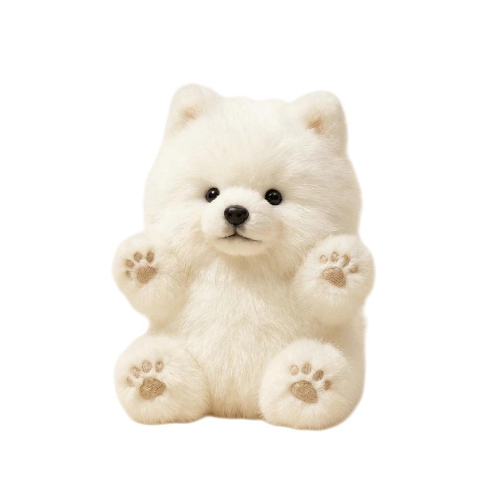 Pink Paws Samoyed Plush Toys Cute Cartoon Soft Samoyed Plush Doll Realistic Fashion Accessories Doll Ornaments белый