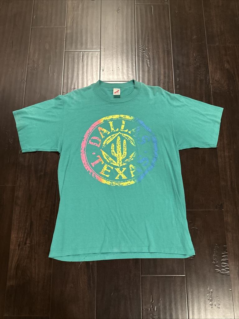 Vintage 90’s Dallas Texas XL T Shirt Single Stitch Jerzees Green