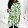 Women's  Casual 3/4 Sleeve Shirts Fashion St Patrick's Print Tunic Tops With Pockets