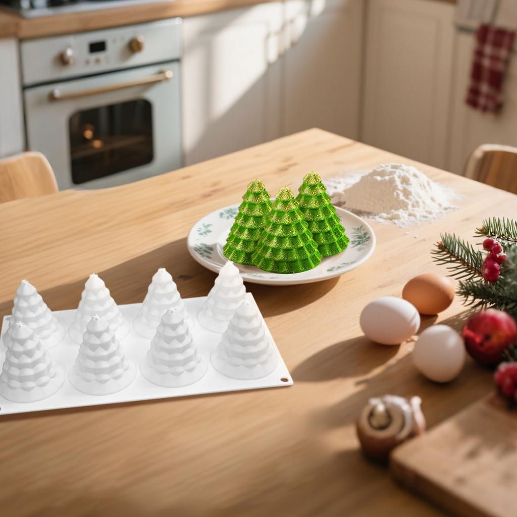Christmas Tree Silicone Mold Tree Shaped Mold For Making Candles, Cakes, Jelly Desserts