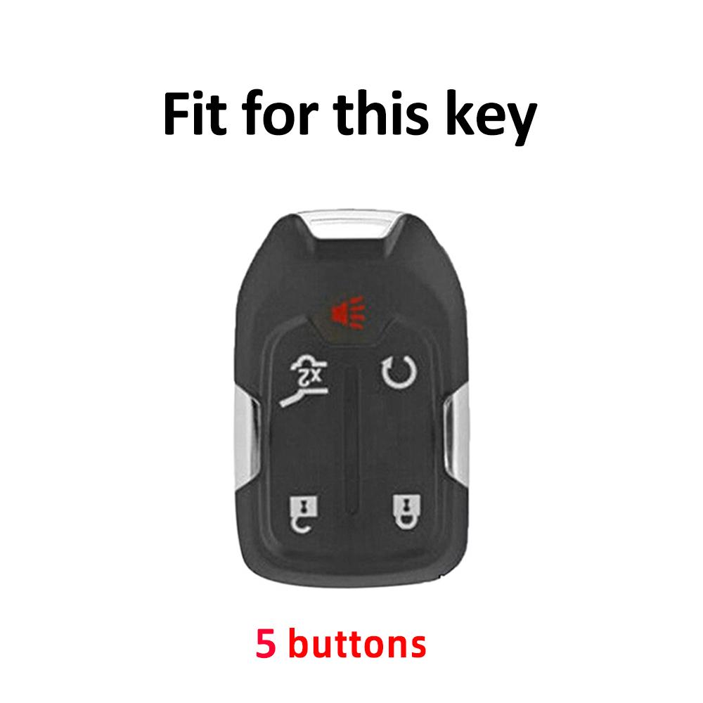 5 Buttons TPU Interior Accessories Car Key Case Cover for GMC Terrain 2019 Shell Fob Holder for Chevrolet Suburban 2019