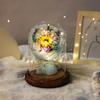 Soap Flower Rose Bouquet Simulation Bouquet Glass Cover Night Light Ornament Valentine's Day Gift