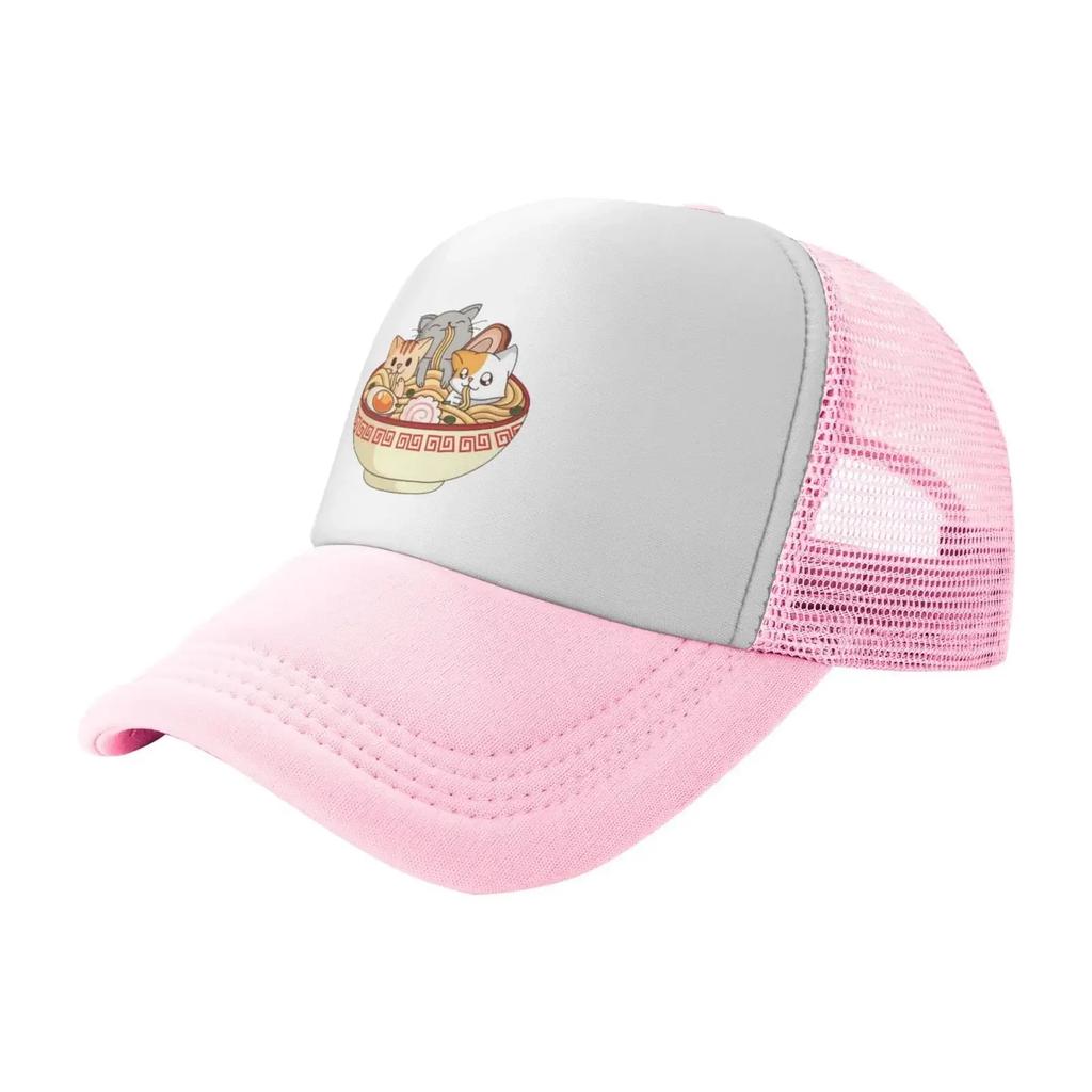 Cat Noodles Baseball Cap Womens Unisex's Trucker Hat Adjustable Mesh Sandwich Caps for Unisex Women