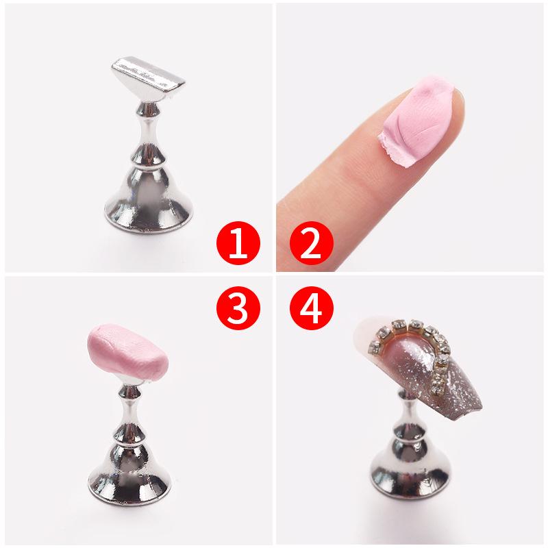 Solid Wood Magnetic Nail Art Holder for Beginners and Artists