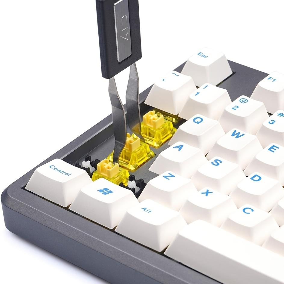 2 In 1 Multipurpose Keycap Switch Puller Set Keys Clamp Shaft Pull Dual-Purpose Stainless Steel Tool for Mechanical Keyboard