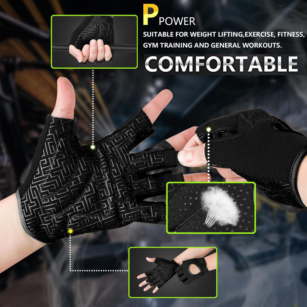 Rukavice na posilovnu Sport Fitness Rukavice Prodyšné Protiskluzové Rukavice na vzpírání Muž Žena Dlaň Ochranné rukavice pro kulturistiku na závaží