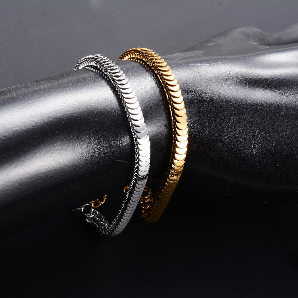Cute Stainless Steel Fish Scale Bracelet Chain for Women Men Hand Foot Ankle Chain Bangle Wristband Anklets Metal Summer Jewelry
