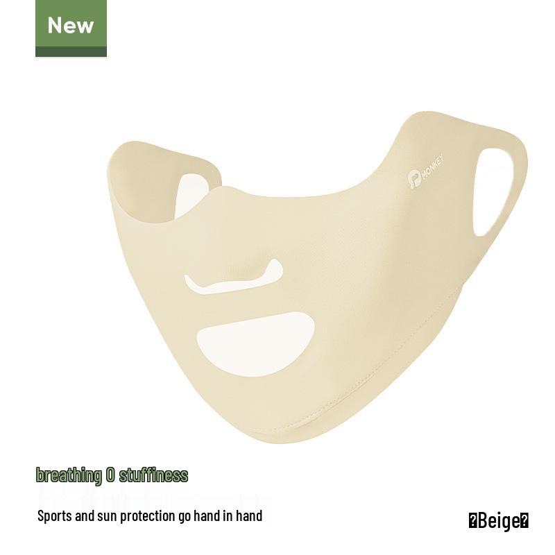 Máscara Protetora Solar para Esportes ao Ar Livre Feminina UPF50+ - Respirável, Leve de Seda Gelada para Corrida 2025.