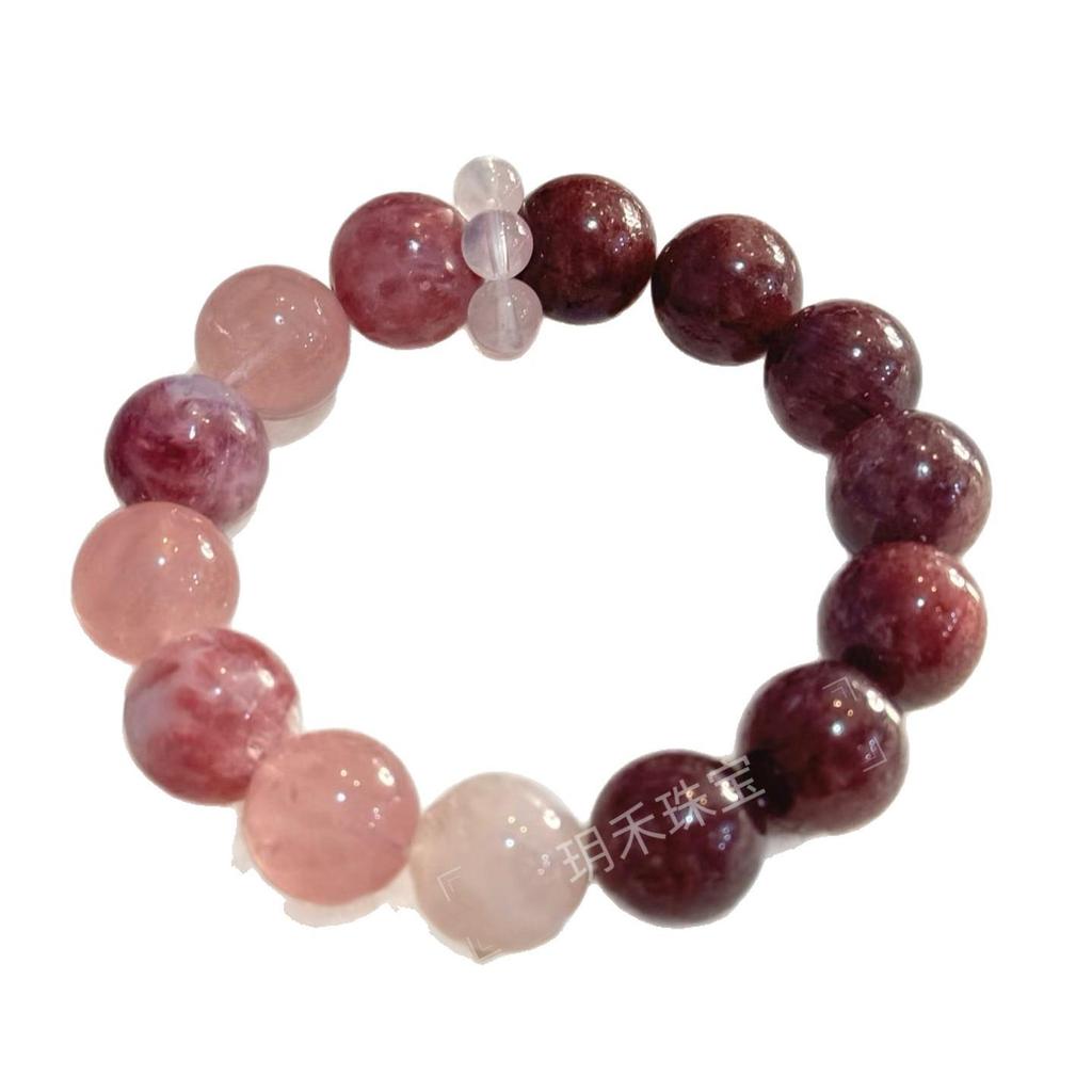 Autumn New Arrival: Natural Crystal Cherry Strawberry & Pink Grapefruit Quartz with Pink Emerald Accents