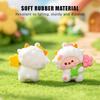 Cute Flower Holding Sheep Keychain Soft Silicone Wrist Strap For Backpack Decor Children Birthday Gifts