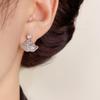 S925 Silver Zirconium Fan-Shaped Earrings: Elegant, Versatile, Exquisite Design with Super Flash for Women.