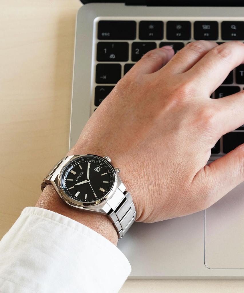 Citizen Collection Eco-Drive Radio-Controlled Watch CB1160-55E Titanium Sapphire Glass Waterproof Lightweight Men's Silver Black